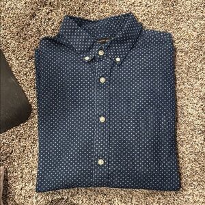 Banana Republic Men's Blue Polka Dot Dress Shirt